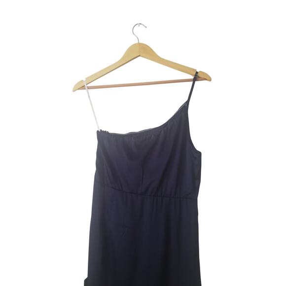 Lulus NWT Law of Attraction Blue One-Shoulder Asymmetrical Midi Dress Size M - Picture 5 of 9